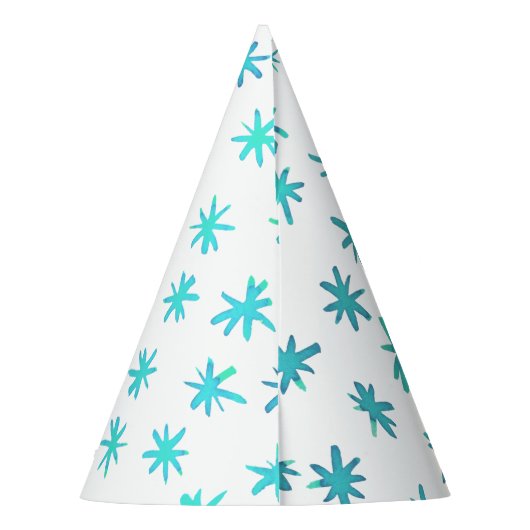Aquarellsterne - Türkis Partyhütchen (Rückseite)