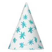 Aquarellsterne - Türkis Partyhütchen (Links)