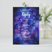 Aquarellsterngalaxie RSVP Karte (Stehend Vorderseite)