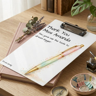 Aquarellstift Moderne Schule Lehrer Anerkennung  Klemmbrett