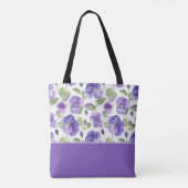 Aquarellstil Lila-Stiefmütterchen-Art Farbblock Tasche (Rückseite)