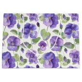 Aquarellstil Lila-Stiefmütterchen-Typ-Blumen Große Geschenktüte (Vorderseite)