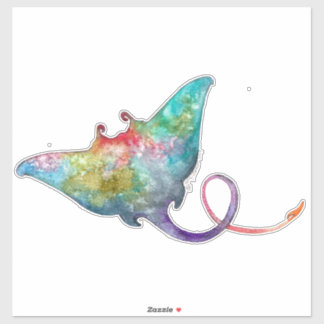 Aquarellstingray Custom Cut Vinyl Sticker