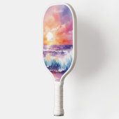Aquarellstrahler auf der Strandmonogramm Pickleball Schläger (Links)