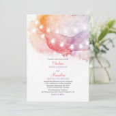 Aquarellstrahler für elegante Hochzeit Einladung (Stehend Vorderseite)