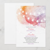 Aquarellstrahler für elegante Hochzeit Einladung (Vorne/Hinten)