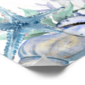 Aquarellstrand 15 Hochzeitssessendiagramm Poster (Ecke)