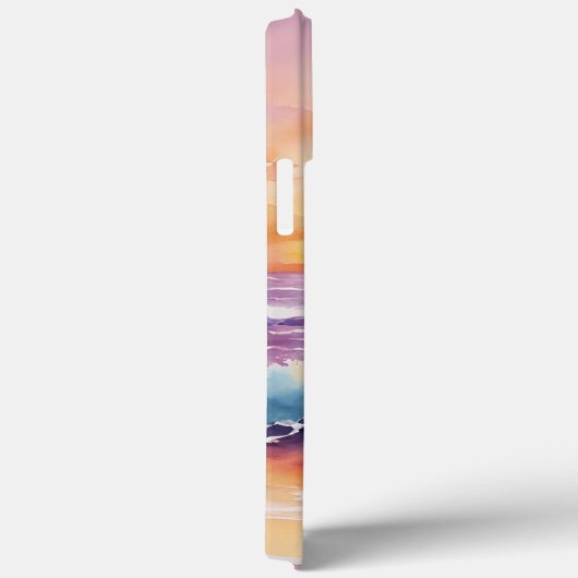 Aquarellstrand bei Sunset Monogram Case-Mate iPhone Hülle (Rückseite / Rechts)