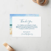 Aquarellstrand Danke, Beileid Mitteilungskarte (Vorderseite/Rückseite Beispiel)