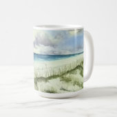 Aquarellstrand, das Leben ist ein Strand, Kaffee T Kaffeetasse (VorderseiteRechts)