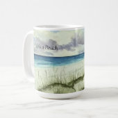 Aquarellstrand, das Leben ist ein Strand, Kaffee T Kaffeetasse (Vorderseite Links)