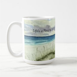 Aquarellstrand, das Leben ist ein Strand, Kaffee T Kaffeetasse
