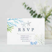 Aquarellstrand Hochzeitshochzeit RSVP (Stehend Vorderseite)