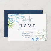 Aquarellstrand Hochzeitshochzeit RSVP (Vorne/Hinten)