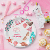 Aquarellstrand Sommer Party Geburtstag Pappteller (Party)