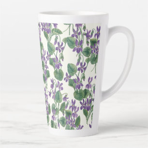 Aquarellsträuße aus Veilchen Milchtasse