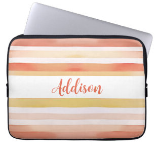 Aquarellstreifen mit Namen Laptopschutzhülle