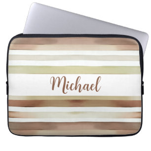 Aquarellstreifen mit Namen Laptopschutzhülle