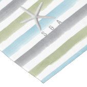 Aquarellstreifen monogramm rustikale Strandhochzei Kurzer Tischläufer (Ecke)
