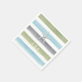 Aquarellstreifen monogramm rustikale Strandhochzei Serviette (Ecke)