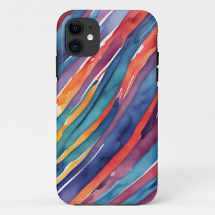Aquarellstreifen Orange, Pink Blau Grün Lila  Case-Mate iPhone Hülle