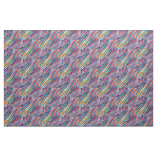 Aquarellstreifen Orange, Pink Blau Grün Lila Stoff