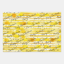 Aquarellstreifen Streifen Ästhetisch, kundengelb Geschenkpapier Set