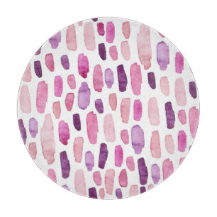 Aquarellstriche: Rosa, Lila Muster. Schneidebrett