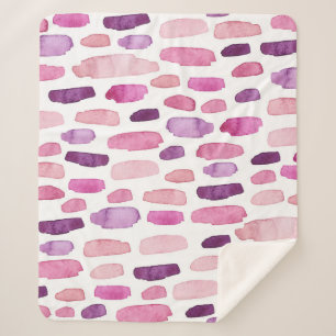 Aquarellstriche: Rosa, Lila Muster. Sherpadecke
