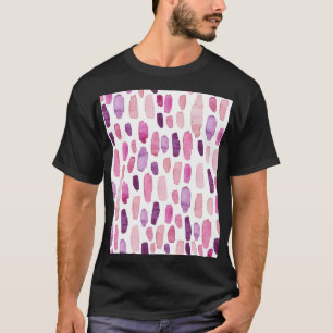 Aquarellstriche: Rosa, Lila Muster. T-Shirt