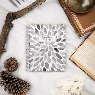 Aquarellstriche schwarz und weiß personalisierbar notizblock