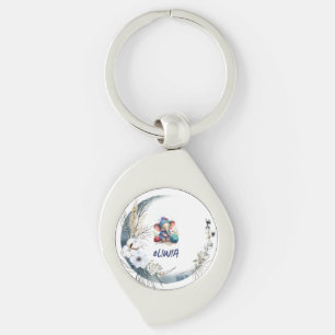 AquarellstrickElefant Schlüsselanhänger