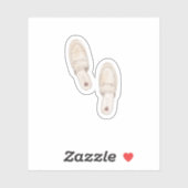 Aquarellstrohhalm Gucci Schuhrutschen Aufkleber (Blatt)