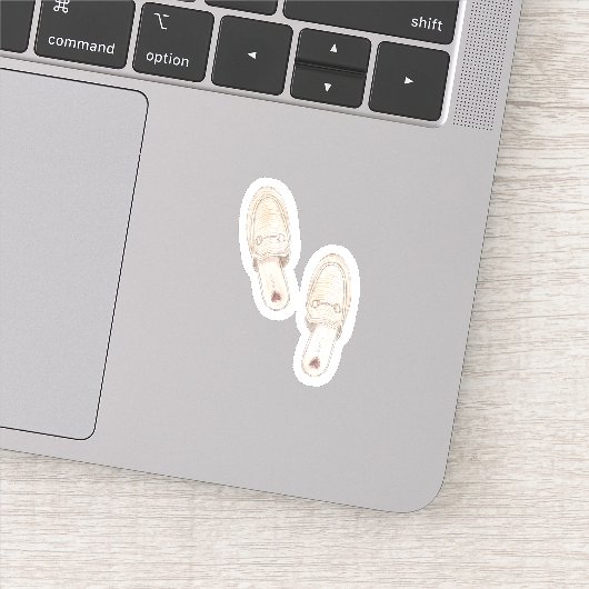 Aquarellstrohhalm Gucci Schuhrutschen Aufkleber (Detail)