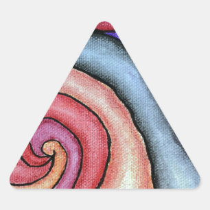 Aquarellstrudel Dreieckiger Aufkleber