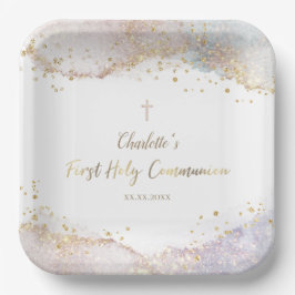 Aquarellstrümpfe Glitzer Erste Kommune Pappteller