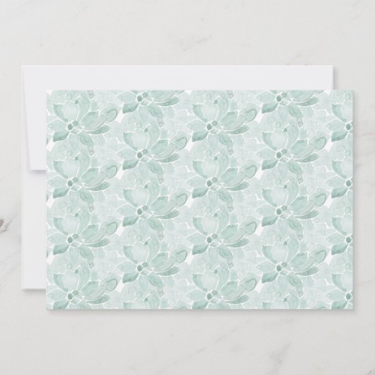 Aquarellsukkulente Hochzeiten Probe Abendessen Einladung (Rückseite)