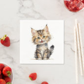 Aquarelltabby Kitten Serviette (Beispiel)