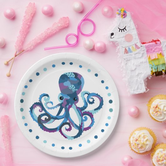 Aquarelltafel mit Rand Pappteller (Party)