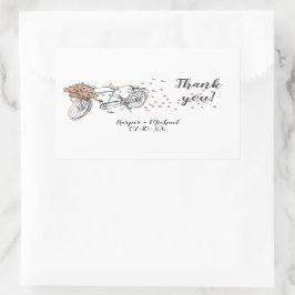 Aquarelltandem Bike Vielen Dank Rechteckiger Aufkleber