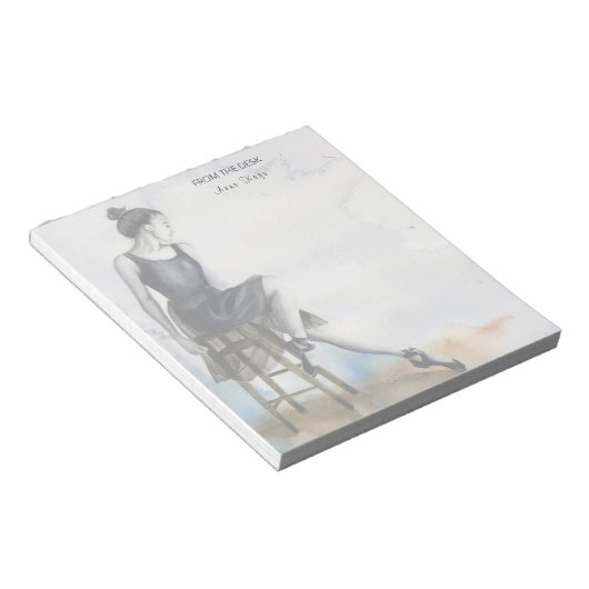 Aquarelltänzer Notepad Personalisieren Ballerina Notizblock (angewinkelt)