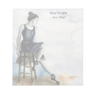 Aquarelltänzer Notepad Personalisieren Ballerina Notizblock