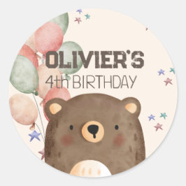 Aquarelltasche mit Geburtstagsaufkleber Runder Aufkleber