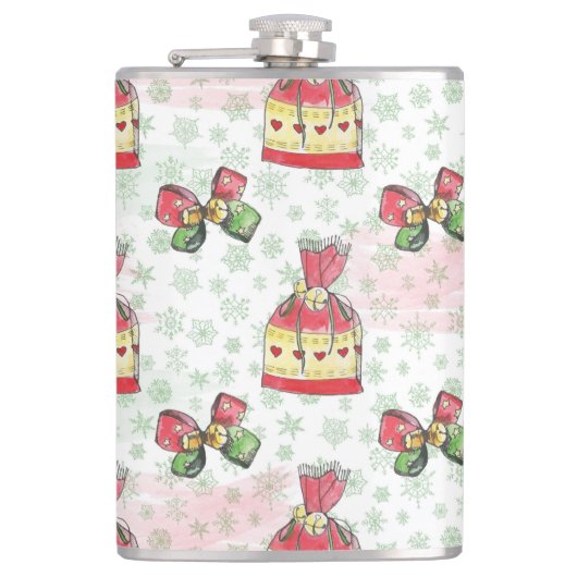 Aquarelltasche mit Süßigkeiten Flachmann (Vorderseite)
