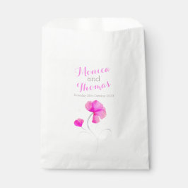 Aquarelltaschen Blume Rosa Gastgeschenk Hochzeit Geschenktütchen