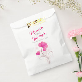 Aquarelltaschen Blume Rosa Gastgeschenk Hochzeit Geschenktütchen
