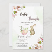 Aquarelltaschen Bunny Easter Brunch & Bubbly Einladung (Vorderseite)