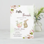 Aquarelltaschen Bunny Easter Brunch & Bubbly Einladung (Stehend Vorderseite)