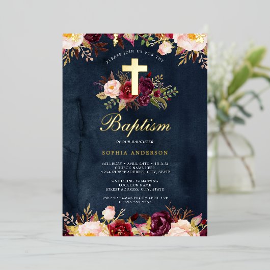 Aquarelltaufe Folieneinladung (Stehend vorne)