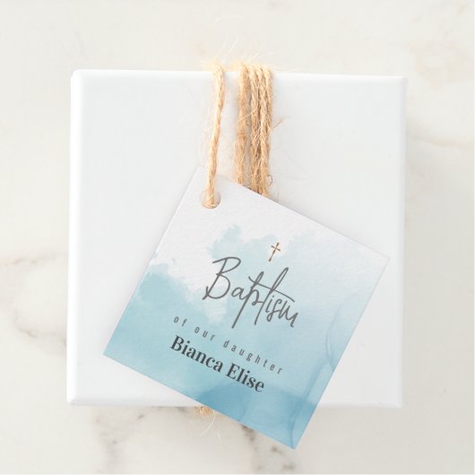 Aquarelltaufe Godeltern Einfache Moderne Geschenkanhänger (Beispiel)